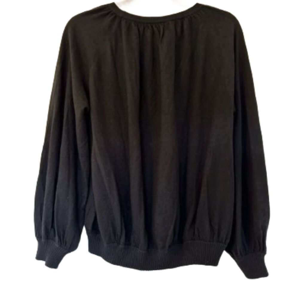 CO Cashmere Balloon Sleeve Sweater Black Medium - Picture 3 of 7